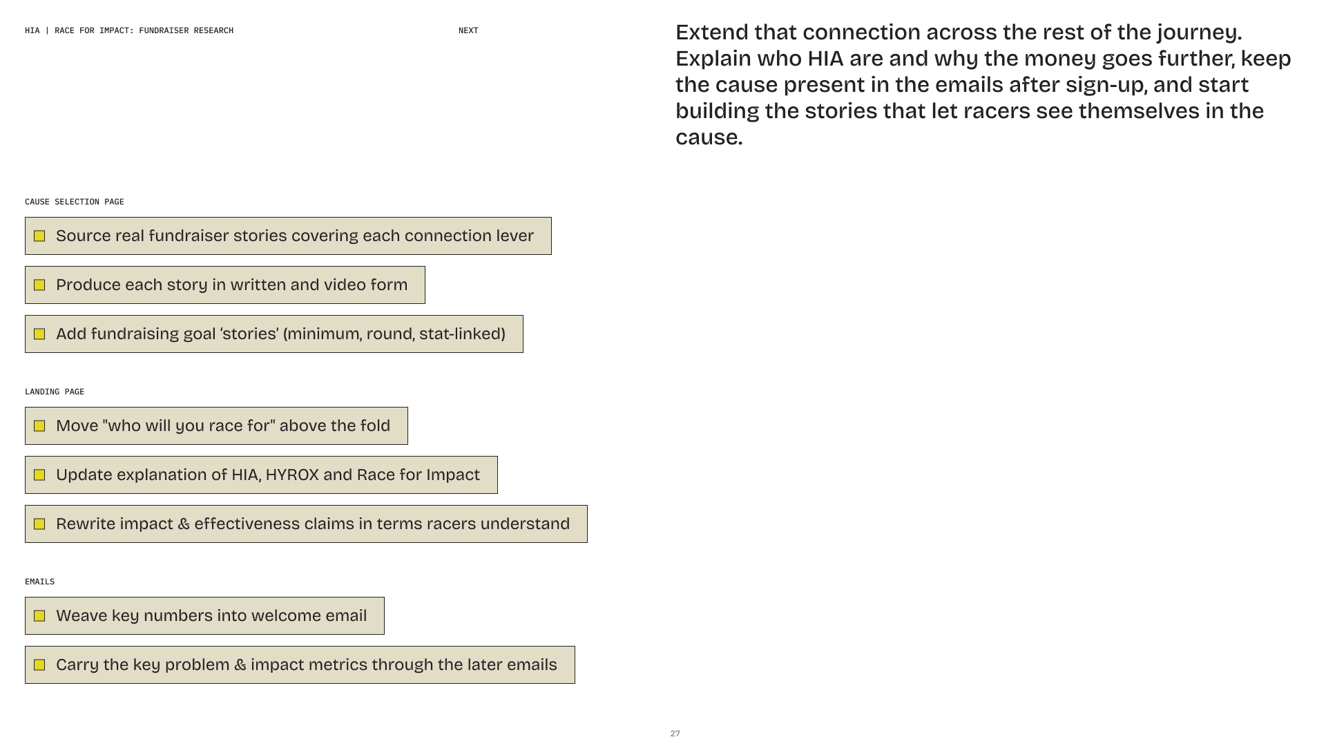 Race for Impact outcome